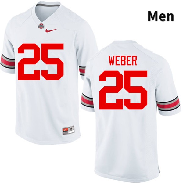 Ohio State Buckeyes Mike Weber Men's #25 White Game Stitched College Football Jersey